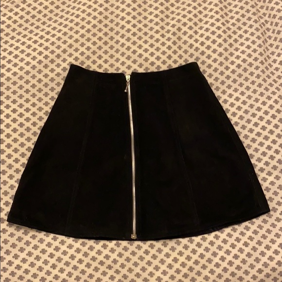 Vintage Dresses & Skirts - Vintage - Black Suede Skirt